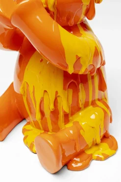 Figurki Dekoracyjne*KARE Design Figurka Dekoracyjna Pomarańczowa Miś Siedzący I Lód 18x37 Cm