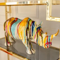 Figurki Dekoracyjne*KARE Design Figurka Dekoracyjna Rhino 55x26 Cm Kolorowa
