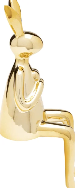 Figurki Dekoracyjne*KARE Design Figurka Dekoracyjna Siedzący Królik Z Sercem Złoty 10x29 Cm