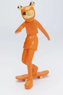 Figurki Dekoracyjne*KARE Design Figurka Dekoracyjna Skater Astronauta Pomarańczowa 17x33 Cm