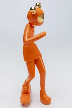 Figurki Dekoracyjne*KARE Design Figurka Dekoracyjna Skater Astronauta Pomarańczowa 17x33 Cm