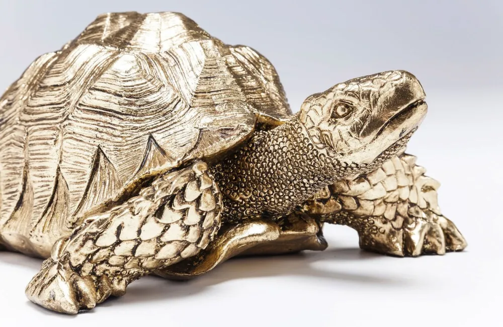Figurki Dekoracyjne*KARE Design Figurka Dekoracyjna Turtle 26x20 Cm Złota