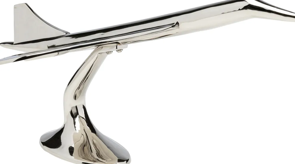 Figurki Dekoracyjne*KARE Design Figurka Dekoracyjna Z Aluminium Samolot Concorde 59x28 Cm