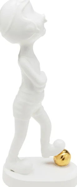 Figurki Dekoracyjne*KARE Design Figurka Dekoracyjna Z Ceramiki Biała 29 Cm Dziewczyna Ze Złotą Piłką