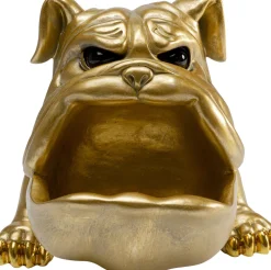 Figurki Dekoracyjne*KARE Design Figurka Dekoracyjna Ze Schowkiem Złota Motyw Zwierzęcy Pies 37x23 Cm