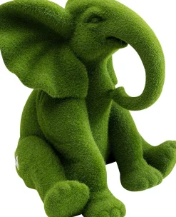 Figurki Dekoracyjne*KARE Design Figurka Dekoracyjna Zielona Tkanina Słonik 20x18 Cm