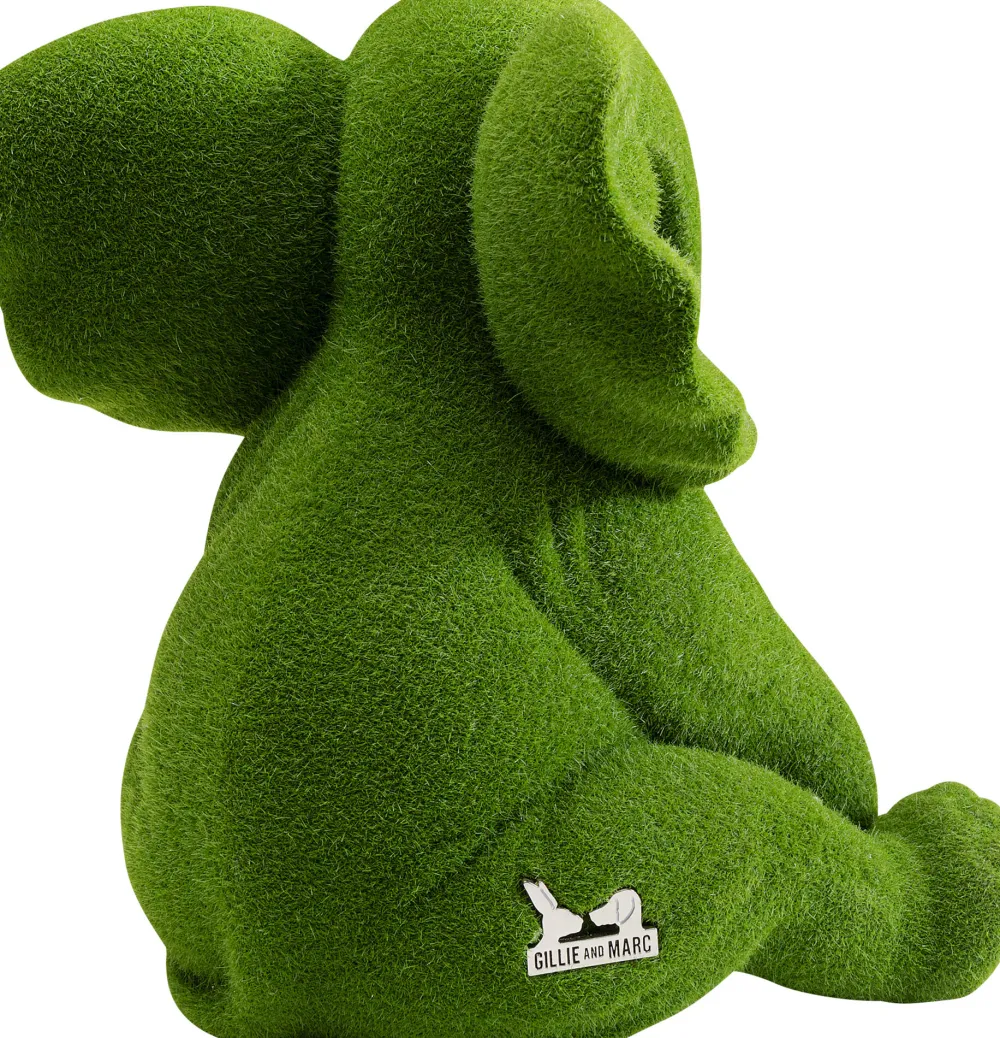 Figurki Dekoracyjne*KARE Design Figurka Dekoracyjna Zielona Tkanina Słonik 20x18 Cm