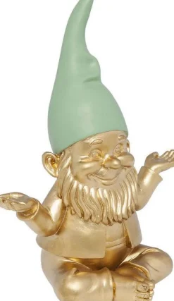 Figurki Dekoracyjne*KARE Design Figurka Dekoracyjna Zwerg Meditation 15x19 Cm Złota