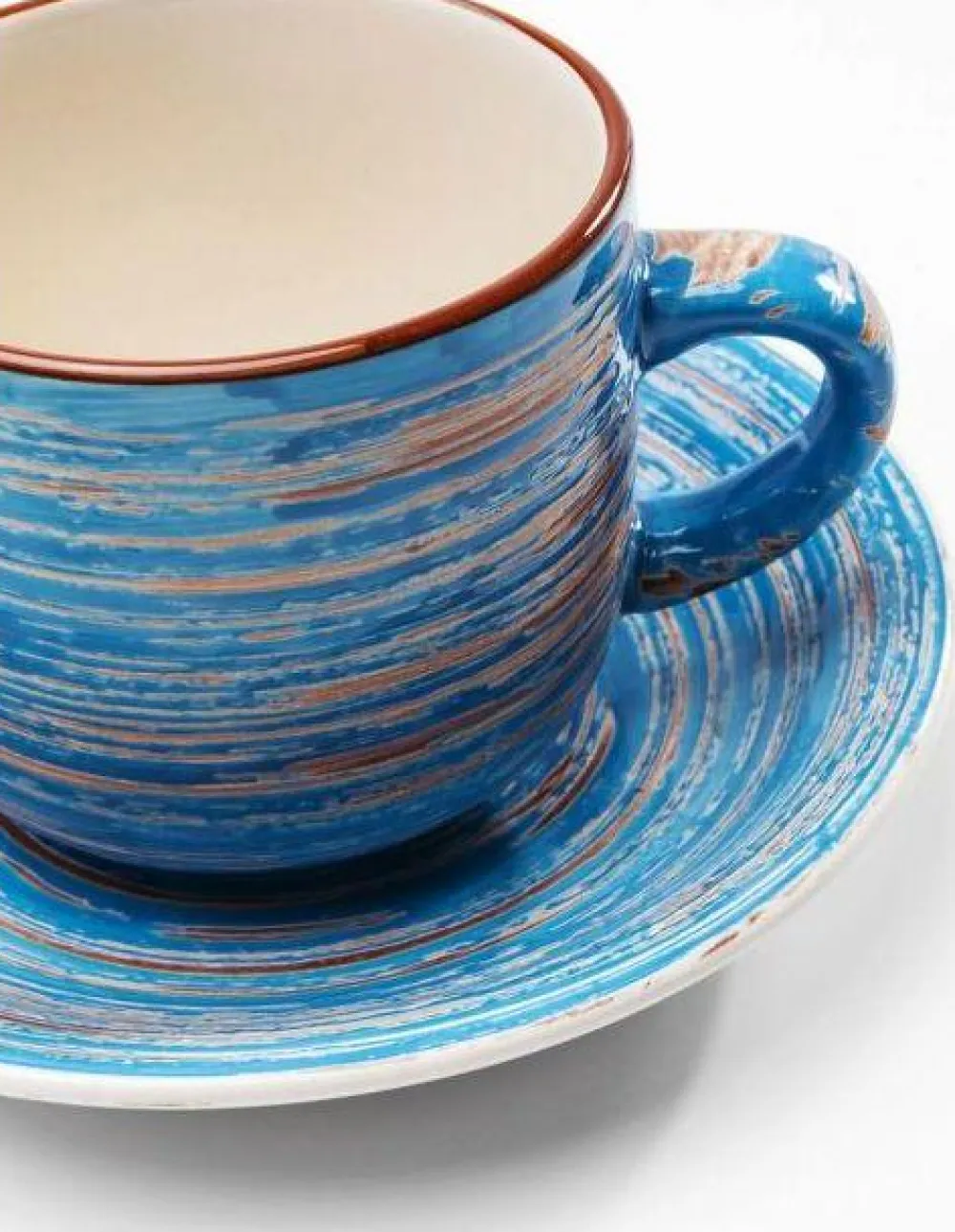 Zastawa Stołowa|Filiżanki*KARE Design Filiżanka 250 Ml Ze Spodkiem Ø15 Cm Swirl Niebieska