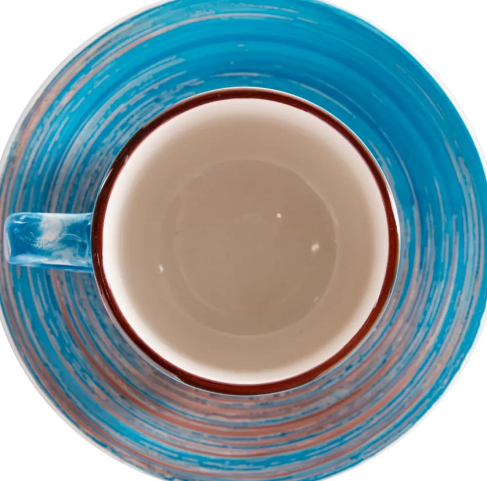 Zastawa Stołowa|Filiżanki*KARE Design Filiżanka 250 Ml Ze Spodkiem Ø15 Cm Swirl Niebieska