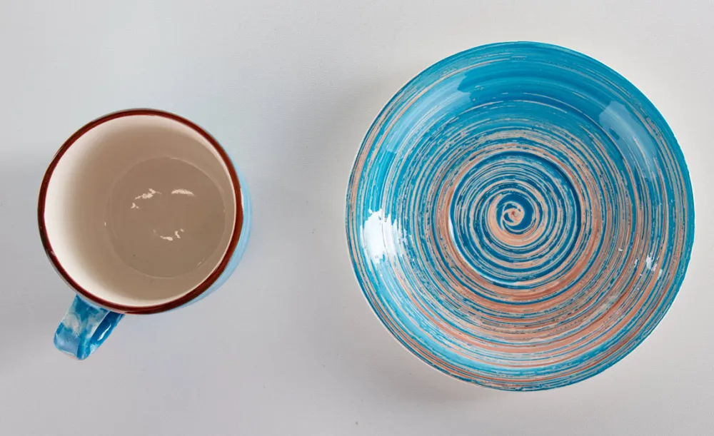 Zastawa Stołowa|Filiżanki*KARE Design Filiżanka 250 Ml Ze Spodkiem Ø15 Cm Swirl Niebieska