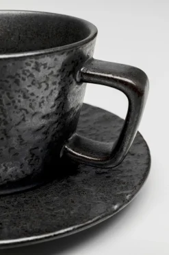 Filiżanki*KARE Design Filiżanka Ze Spodkiem Czarna Kamionkowa 205 Ml