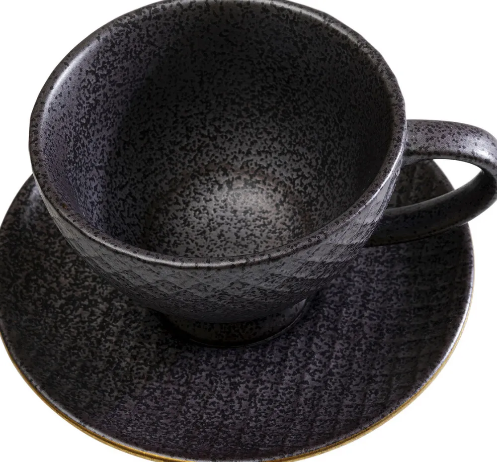 Zastawa Stołowa|Filiżanki*KARE Design Filiżanka Ze Spodkiem Z Porcelany Czarno-złota 200 Ml