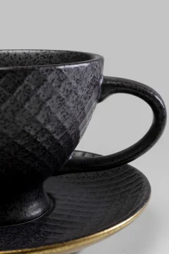Zastawa Stołowa|Filiżanki*KARE Design Filiżanka Ze Spodkiem Z Porcelany Czarno-złota 200 Ml
