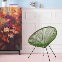 Fotele*KARE Design Fotel Acapulco 73x85 Cm Zielony