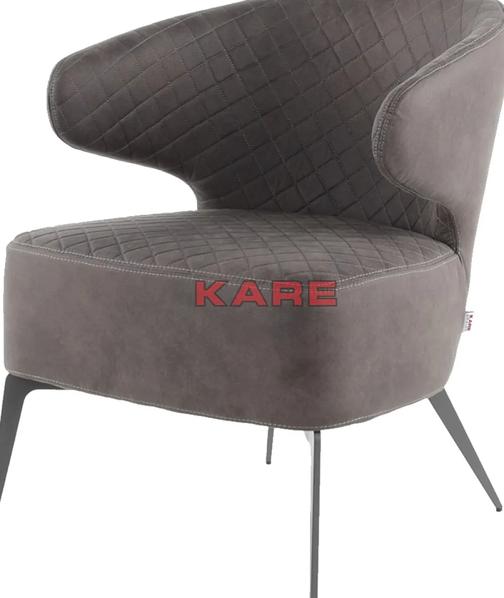 Fotele*KARE Design Fotel Amsterdam 62x72 Cm Mocca Ekoskóra