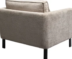 Fotele*KARE Design Fotel Beżowy Do Salonu Z Czarnymi Nogami Ze Stali 90x93 Cm