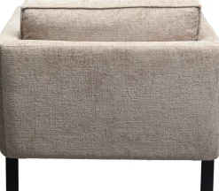 Fotele*KARE Design Fotel Beżowy Do Salonu Z Czarnymi Nogami Ze Stali 90x93 Cm