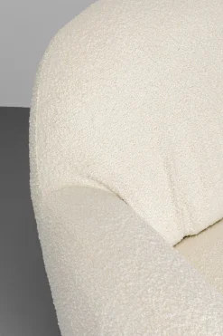 Fotele*KARE Design Fotel Biały Obrotowy Skandynawski Boucle Do Salonu 88x90 Cm