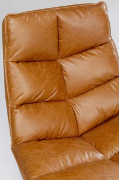 Fotele*KARE Design Fotel Brązowy Pikowany Skóra Semianilinowa 86x96 Cm