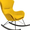 Fotele*KARE Design Fotel Bujany Tkanina żółta Nogi Dębowe 77x104 Cm
