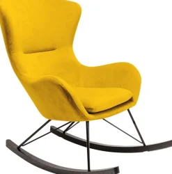 Fotele*KARE Design Fotel Bujany Tkanina żółta Nogi Dębowe 77x104 Cm
