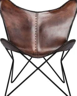 Fotele*KARE Design Fotel Butterfly Econo 80x87 Cm Brązowy