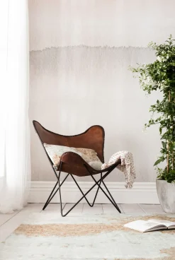 Fotele*KARE Design Fotel Butterfly Econo 80x87 Cm Brązowy
