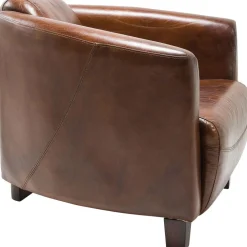 Fotele*KARE Design Fotel Cigar Lounge 72x70 Cm Brązowy Skóra Naturalna