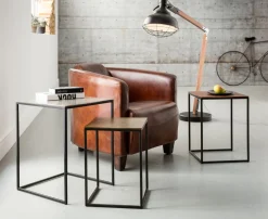 Fotele*KARE Design Fotel Cigar Lounge 72x70 Cm Brązowy Skóra Naturalna