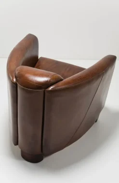 Fotele*KARE Design Fotel Cigar Lounge 72x70 Cm Brązowy Skóra Naturalna