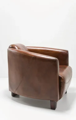 Fotele*KARE Design Fotel Cigar Lounge 72x70 Cm Brązowy Skóra Naturalna