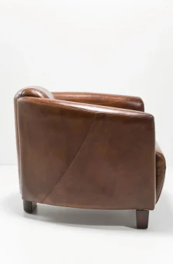 Fotele*KARE Design Fotel Cigar Lounge 72x70 Cm Brązowy Skóra Naturalna