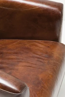 Fotele*KARE Design Fotel Cigar Lounge 72x70 Cm Brązowy Skóra Naturalna
