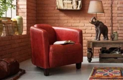 Fotele*KARE Design Fotel Cigar Lounge 72x70 Cm Czerwony