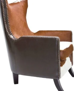 Fotele*KARE Design Fotel Denver Cow 76x107 Cm Skóra Naturalna