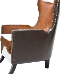 Fotele*KARE Design Fotel Denver Cow 76x107 Cm Skóra Naturalna