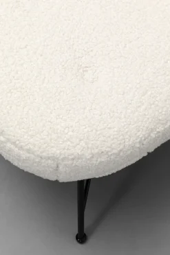 Fotele*KARE Design Fotel Do Salonu Biały Boucle Nogi Czarne Stalowe 80x83 Cm