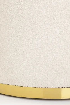 Fotele*KARE Design Fotel Do Salonu Glamour Tkanina Pluszowa Biała Podstawa Złota 75x83 Cm