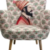 Fotele*KARE Design Fotel Do Salonu Kolorowy Maharadża Nogi Drewno Mango 79x78 Cm