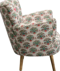 Fotele*KARE Design Fotel Do Salonu Kolorowy Maharadża Nogi Drewno Mango 79x78 Cm