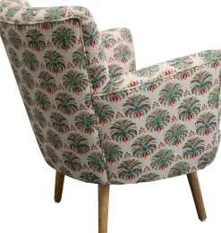 Fotele*KARE Design Fotel Do Salonu Kolorowy Maharadża Nogi Drewno Mango 79x78 Cm