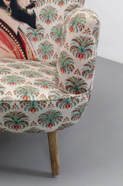 Fotele*KARE Design Fotel Do Salonu Kolorowy Maharadża Nogi Drewno Mango 79x78 Cm