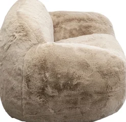 Fotele*KARE Design Fotel Duży Kremowy Tkanina Futrzana 105 Cm