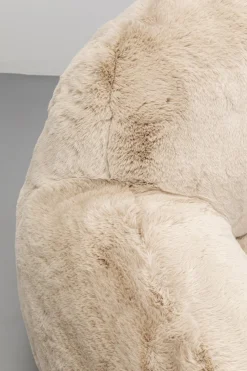 Fotele*KARE Design Fotel Duży Kremowy Tkanina Futrzana 105 Cm