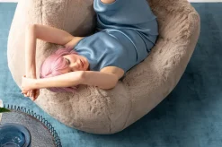 Fotele*KARE Design Fotel Duży Kremowy Tkanina Futrzana 105 Cm