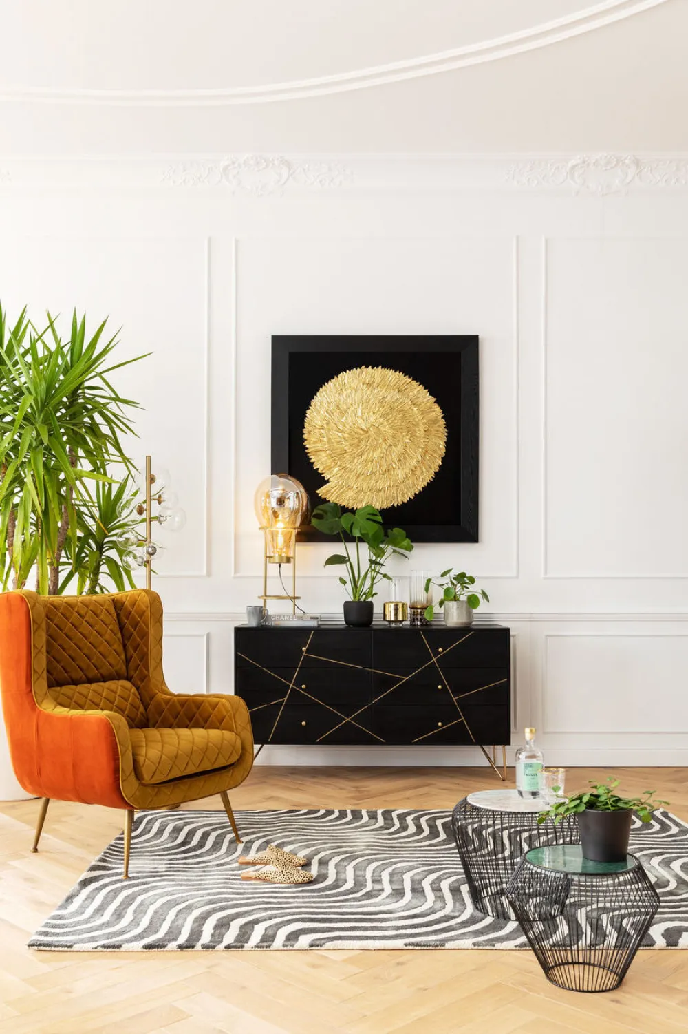 Fotele*KARE Design Fotel Nonna 71x97 Cm Musztardowy
