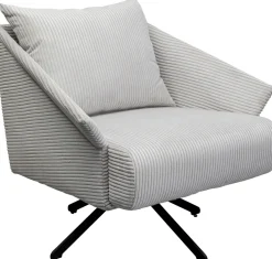 Fotele*KARE Design Fotel Obrotowy Beżowy Z Czarnymi Stalowymi Nogami 84x71 Cm