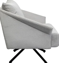 Fotele*KARE Design Fotel Obrotowy Beżowy Z Czarnymi Stalowymi Nogami 84x71 Cm