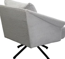 Fotele*KARE Design Fotel Obrotowy Beżowy Z Czarnymi Stalowymi Nogami 84x71 Cm